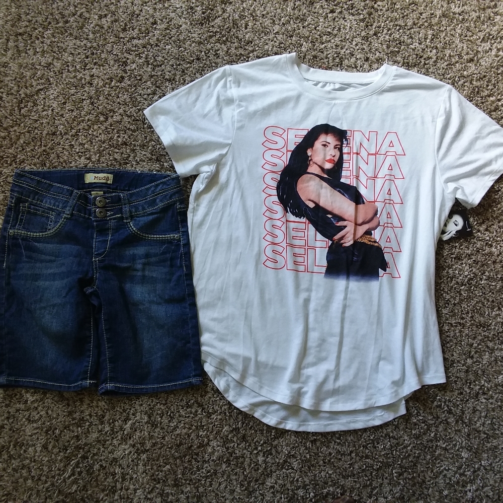 Mudd Jean Shorts Selena T Shirt Cute Fit